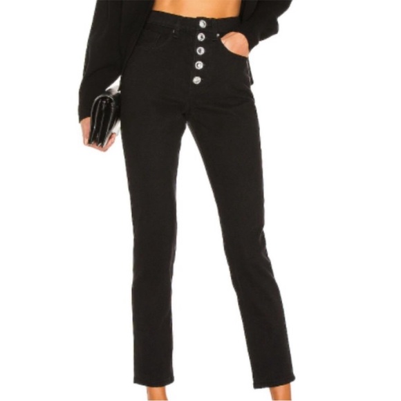 WeWoreWhat The Danielle Crystal Womens Button Fly Denim High-Waist Jeans 26 - Picture 2 of 5